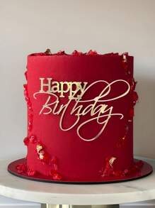 1pc "Happy Birthday" PMMA Cake Topper, Modern Letter Design Cake Decoration, Suitable For Birthday Party, Christmas, Happy Birthday Cake Gift Tower, Can Be Used For Birthday Party Decoration, Christmas, Cake Decoration, Cake Topper, Baking Supplies, Kitchen Essentials, Baking Decor, Baking Supplies, Cake Supplies, Holiday Gifts, Holiday Presents, Decorations - Style J - View 7