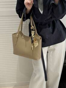 全新奢华图案百搭女士单肩托特包 - 卡其色 - 查看 6