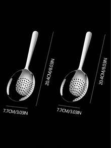 大号公勺套装，包含 8 英寸不锈钢大号公勺和开槽公勺，适用于派对/自助餐，可用洗碗机清洗，学校用品