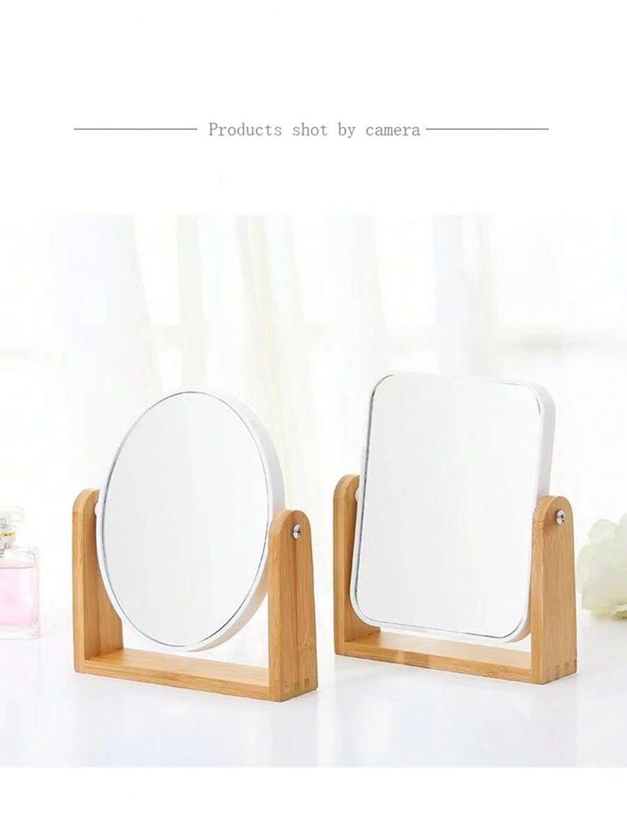 Espejo de maquillaje con base de bambú natural, aumento de 1x/3x, espejo de aumento giratorio de doble cara a 360 grados, decoración de tocador, oficina, habitación, regalo de belleza, maquillaje, barato, decoración de habitación, tocador, viaje, dormitorio, accesorios de maquillaje, espejo, espejo de tocador, mini espejo, espejo compacto, espejo pequeño, espejo de mano