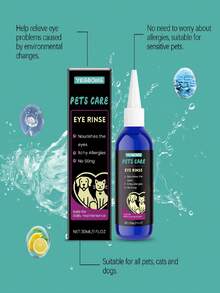 YEGBONG قطرات عين للحيوانات الأليفة 30 مل - توفر الإصلاح والحماية لعيون الحيوانات الأليفة، تزيل بقع العين والإفرازات والبلغم، مناسبة لجميع الحيوانات الأليفة، القطط والكلاب، لا تسبب حساسية، مناسبة للحيوانات الأليفة الحساسة. منتجات العناية بالحيوانات الأليفة