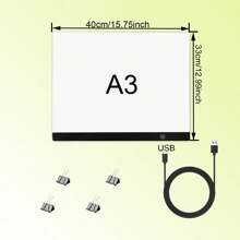 A2/A3/A4 Light Pad Kit, Dimmable Light Box, Eye Protection Diamond Painting Light Board With Top Clip, Portable Light Pad For Tracing Painting, Calligraphy, Watercolor, And Diamond Painting, Anniversary Gifts For Wife Girlfriend, Birthday Gifts For Friend Daughter