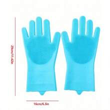 1件/1双宠物洗澡按摩手套猫抓手套加厚加长硅胶双面洗碗手套厨房用品