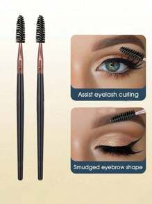 2 pezzi Spazzola per ciglie nera, strumento per la cura delle sopracciglia portatile, set di pennelli da trucco, adatto per principianti