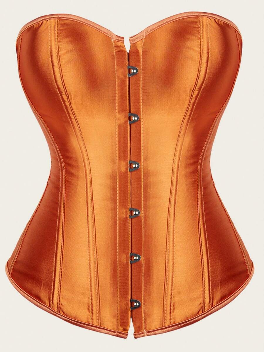Jutrisujo Orange Corset Top Women Lace Push Up Plus Size Gothic Bustier Princess Renaissance Vintage Halloween - 808-Cam - Xem 1
