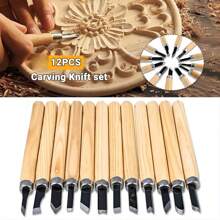 12pcs Professional Wood Carving Chisel Set - Handtools For Fine Carving And Woodworking, Made Of Durable Material