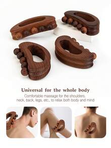 1 pezzo/2 pezzi Set di strumenti di massaggio Gua Sha in legno per testa, viso, schiena, collo, spalle, arti, rullo per agopressione, Gua Sha, drenaggio linfatico, cellulite, grattaschiena, scuola, ritorno a scuola, viaggio, elementi essenziali da viaggio, articoli per la casa, spa, strumento per massaggio, massaggio, massaggiatore, spa