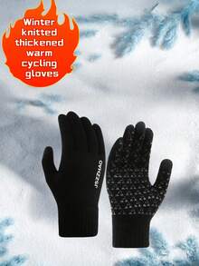 Winter Gloves, Men's And Women's Gloves, Upgraded Touch Screen Text Messages For Warm Running, Warm Soft Knitted Lining Winter Knitted Thickened Warm Cycling Gloves, Plush Woolen For Men And Women, Outdoor Cycling Touch Screen, Wear-Resistant, Breathable And Windproof[ Comfort & Warmth ] - Multicolor - View 3
