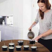 64 Pack Round Cans With Screw Lid 4 Oz Aluminum Metal Tins DIY Food Candle Containers For Lotion Bars, Balms, Salve, Spices, Beard Balm, Crafts With 4 Markers 2 Sheets Label Stickers (Silver) - 黑色 - 查看 3