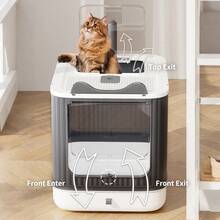 MOFOROCO 1 Piece Of Extra-Large Cat Litter Box With Front-Loading Drawer, Top Cover, Fully Enclosed Double Door, Deodorization, Long-Lasting Splash-Proof And Odor-Proof Cat Toilet, Suitable For Cats 44 Pounds - Grey - View 6