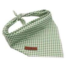 Lionet Paws Dog Bandana For Small Medium Large Dogs, Cat Dogs Kerchief Triangle Bibs Scarf For Girl Or Boy - Green & White Plaid - 查看 4