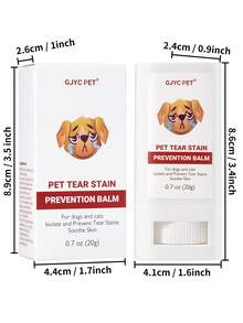 GJYC PET Bálsamo para eliminar manchas de lágrimas para perros & gatos – Limpiador de ojos hipoalergénico, elimina secreciones, costras & suciedad, fórmula suave para ojos sensibles y arrugas faciales – 0.7 Oz - Blanco - Ver 8