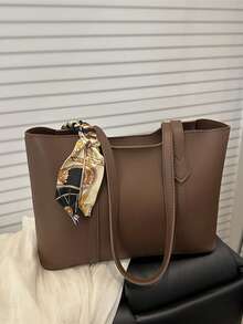 全新奢华图案百搭女士单肩托特包 - 棕色 - 查看 9