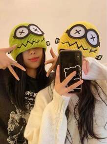 1 件女士趣味机器人针织帽，时尚百搭无檐帽，适合外出和派对，秋冬季 - 多色 - 查看 4