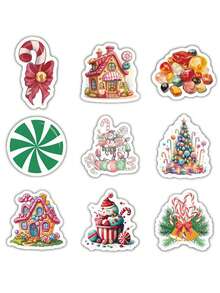 60PCS Christmas Candy Sticker Cartoon Anime Figure Christmas Candy Christmas Gift Image Stickers Manual DIY Puzzle Paster Mini-Game Waterproof Sticker Festival Gifts Party Gifts A Birthday Present Luggage Notebook Computer Mobile Phone Decoration Sticker New HOT Figures Water Bottle Stickers Games