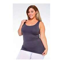 Yelete Comfortable Plus Size Tank Tops For Women - 灰色 - 查看 12