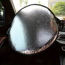1 pieza Parasol de volante de aluminio reforzado, parasol de volante de coche, cubierta de parasol de volante de coche, productos para el interior del coche, adecuado para camiones, SUV y coches, mantiene una temperatura adecuada para su automóvil