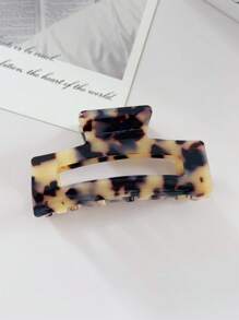 1 件/3 件复古优雅豹纹醋酸纤维方形发爪夹，适合马尾辫、日常发型、简约百搭发饰、春夏发饰秋季配饰