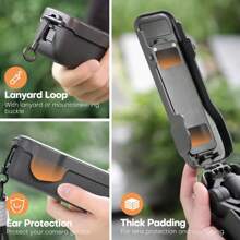 Pocket 3 Protective Case For Osmo Pocket 3,Gimbal Flip Protective Cover,4 CPL/ND Filters Storage Slots For Osmo Pocket 3 Creator Combo Accessories