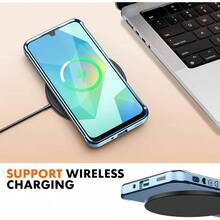 For Samsung Galaxy A16 4G/5G Case With 2 Screen Protector, Full Camera Lens Protection, Heart Plated Girly Women Heart Soft TPU Shockproof Samsung A16 Phone Case, Blue