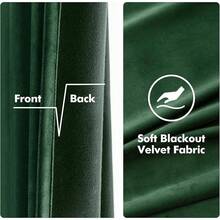2 Panels Blackout Curtains Solid Soft Grommet Mustard Yellow Thermal Insulated Soundproof Room Darkening Curtains/Drapes/Panels Fall Living Room Bedroom 52 X 90 Inch - 翡翠綠 - 查看 3