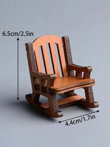 1pc Japanese Style Wooden Rocking Chair Cute Home Decorative Item For Scene Shooting & Resin Craft Desktop Ornament That Can Display Your Favorite Ornaments Or Action Figures Best Gifts Birthday Graduation
