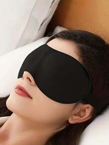 Soft & Comfortable Sleep Mask, Lightweight Blackout Eye Mask, Unisex For Travel, Sleep, Party, Ideal For Deep Sleep & Relaxation, Travel Accessory, Back To School Essential - Black - View 3