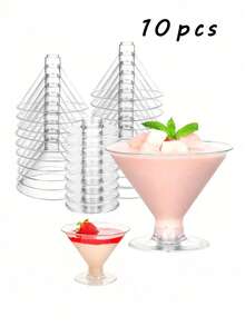 20pcs Mini Dessert Cup Clear Parfait Appetizer Cup Small Serving Bowl, Plastic Small Dessert Cups, Clear Plastic Cups Without Spoon, Reusable Mini Dessert Cup, Party Supplies, Cups Plastic Travel For Cakes, Ice Cream, Tasting, Party, Buffet, Wedding, Picnic Party, Ramadan, Party Supplies, Cups Plastic (Without Spoon) - Multicolor - View 11