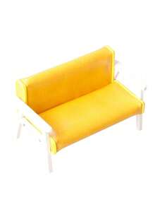 Canapea din piele în miniatură la scară 1:6/1:12, masă din lemn albă, opțiuni de canapea simplă și canapea dublă, potrivită pentru decorul mobilierului pentru casa de păpuși!