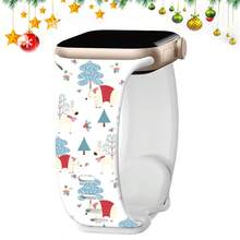 Christmas Band For Apple Watch 46mm 40mm 41mm 42mm 44mm 45mm 49mm 38mm, Soft Sport Silicone Replacement Strap For Series Ultra 10 9 8 7 6 5 4 3 2 1 SE - 42 44 45 49/46mm series 10 - View 18