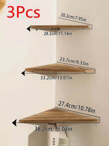 1 件转角壁架、墙面浮动转角架、转角架、转角架支架、搁架单元和储物架、实木边缘浮动搁架、乡村风格木质壁挂储物展示架，适用于客厅、卧室、浴室、厨房