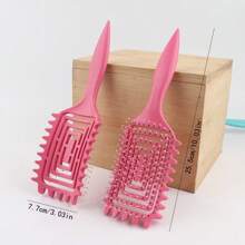 1pc Portable Curly Hair Styling Brush - Nylon Bristles, Detangling & Volumizing Comb For All Hair Types - Multicolor - View 16