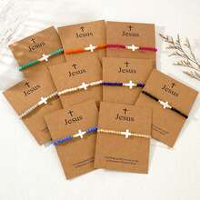 Cadena de cuentas de cruz ajustable hecha a mano | Joyería religiosa para hombres y mujeres | Regalo perfecto para el , uso diario, inspiración espiritual