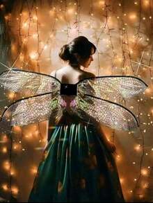 1pc Adult Forest Fairy Dragonfly Costume With Wings, For Festival Party Halloween - Multicolor - View 4