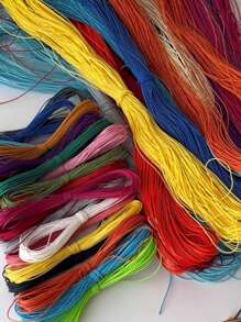 10M/Pack 1mm Polyester Triple Stranded Wax Thread With Bright Colors,Waxed Thread Cord,Necklaces Woven With Beads Are Used For Jewelry Making,Bracelets,Necklaces,Ropes Supplies,Red, Pink, Coffee, White, Colorful,Available In Multiple Colors-DIY Friendship Hand Rope,DIY Festival Creative Gifts - Wax Thread - View 5