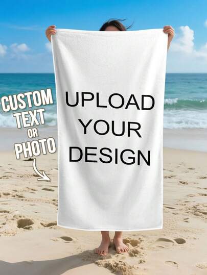 1pc Custom Beach Towel, Custom Photo&Name Beach Towel, Custom Pet Printed Soft Lightweight Beach Towel, Dog Lover Towel, Sweat Absorbent & Quick Drying, Perfect For Outdoor Beach Travel Swimming Gym Yoga, Beach Accessories, Perfect For Men & Women, Anniversary Gift, Birthday Gift, Mother's Day Gift, Father's Day Gift, Best Friend Gift, Gift For Mom/Dad, Gift For Girlfriend/Boyfriend