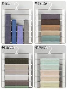 1 pieza Estante multiusos para pantalones - Organizador de armario ahorra espacio, antideslizante para corbatas, bufandas, vaqueros, pantalones, con estructura multinivel resistente, adecuado para todas las estaciones. (Este producto requiere autoensamblaje. Fácil instalación y uso.) - Blanco - Ver 6