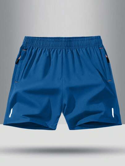 Boys' & Teenagers' Breathable Loose Solid Color Elastic Waist Sports Shorts