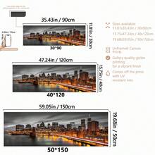 1 幅大型帆布画，描绘纽约市曼哈顿天际线景观、布鲁克林大桥日落场景、防水帆布墙画、礼品艺术品、卧室、办公室、客厅、咖啡厅、酒吧、家居和宿舍装饰、海报 - 彩色 - 查看 4