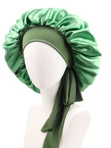 1 件个性化徽标弹力丝带纯色女士长发睡帽、化妆头巾、卷发护理帽 - A - 查看 28