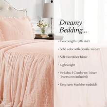 Juego de 2 piezas Lush Decor Colcha con Falda de Volantes, Cama Individual Blush - Rosa, Juego de Ropa de Cama para Niños - Colcha con Volantes - Decoración Vintage Rústica - Rubor - Ver 1