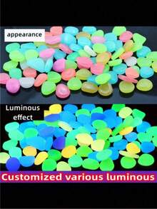 1000pcs Glow In The Dark Rocks, Solar Powered Outdoor Garden Path Stones, Luminous Pebbles, Suitable For Yard Path Decor, Landscape Lighting, Vase Filler (50/300/500pcs)