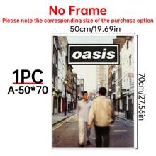 1pc Canvas Wall Art Poster Inspired By The Oasis Album, Features Bright Colors Like Sky Blue, Ginger Yellow, Mixed Shades, White, Pink, And Black. It'S An Decor Piece Perfect For Music Lovers In Living Rooms And Bedrooms.Canvas Wall Art,Posters For Room,Home Decor,Room Decor Aesthetic,Room Decoration Stuff.Optional Frame - 1pc - View 14
