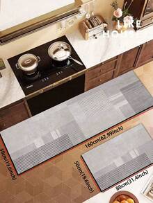1 件优质硅胶厨房垫，采用优雅几何设计，防水抗疲劳地毯，适用于厨房、浴室、洗衣房 - 彩色 - 查看 10