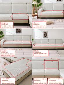 1pc Stretch Thickened Warm Sofa Cover, Non-Slip Full Coverage Sofa Seat Cushion, Suitable For All Seasons, Fabric Sofa Slipcover, Machine Washable, Dust-Proof, Pet-Friendly, Decorative Sofa Protector, Adjustable For Corner Sofa, Bedroom, Office, Living Room 1/2/3/4 Seater - Light Grey - View 5