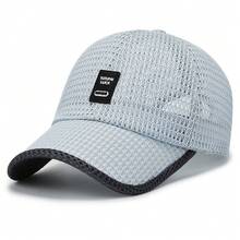 1 buc. Pălărie de soare unisex reglabilă de vară, șapcă de baseball din plasă respirabilă cu uscare rapidă, pălărie de protecție solară cu bor mare, potrivită pentru sporturi în aer liber și ținute casual, design texturat negru și gri, stil lifestyle - cataramă reglabilă, potrivire elastică, purtare confortabilă, durabilă și la modă - respirabilă, cu bor mare, potrivită pentru activități în aer liber, design texturat negru și gri, poliester, spălare manuală sau uscare la aer