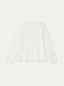 FOR BEAUTY Áo khoác blazer dệt kim may đo nữ, cổ tròn nút vàng tay dài dáng ôm, trang phục dệt kim thanh lịch.. Trắng - trắng - Xem 5