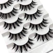 5 对卡通睫毛，湿式造型，日式角色扮演，浓密尖头泰式睫毛，16 毫米厚人造貂皮娃娃睫毛延长套装条状睫毛，睫毛，睫毛，假睫毛 - 尖尾漫畫款 - 查看 5