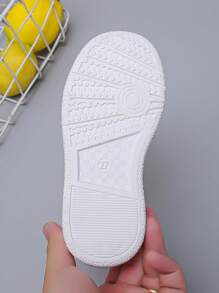 1 双婴儿水果刺绣休闲白色运动鞋，男女通用幼儿舒适日常穿着钩环运动鞋 - 白色 - 查看 8