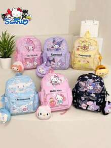 1pc Sanrio Hello Kitty, My Melody, Cinnamoroll Large Capacity Travel Backpack, Fashion Multifunctional Casual Bookbag, Nylon Material, Suitable For Daily Use, Travel, Campus, Outdoor, Ideal Gift Travel Essentials Holiday Vacation Duffle Bag Luggage Suitcase Travel Bag For Women - Multicolor - View 4